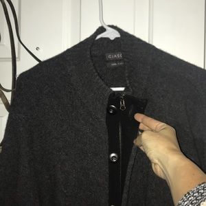 Xl 100% cashmere heather grey sweater. Zip up